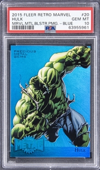 2015 Fleer Retro Marvel PMG Blue #20 Hulk (#44/50) - PSA GEM MT 10